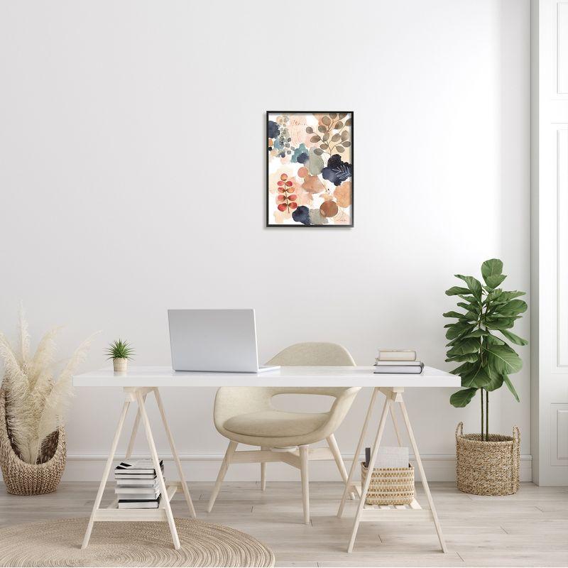 Stupell Industries Abstract Botanical Shape Collage Modern Boho Painting Black Framed Giclee, 16 x 20