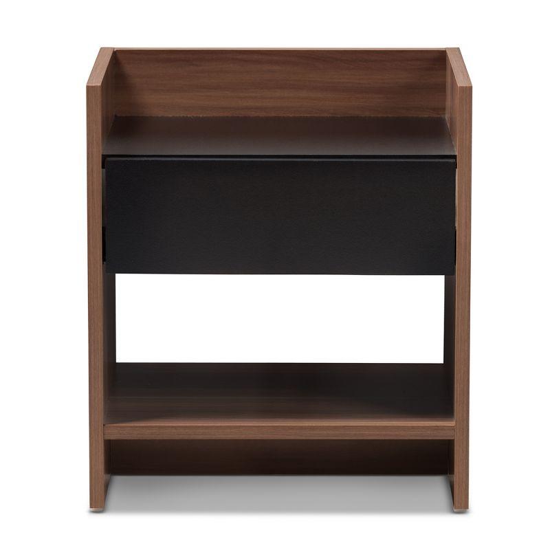 Vanda Modern and Contemporary Two-Tone 1-Drawer Nightstand: Bedside Table, Open Shelf - Baxton Studio