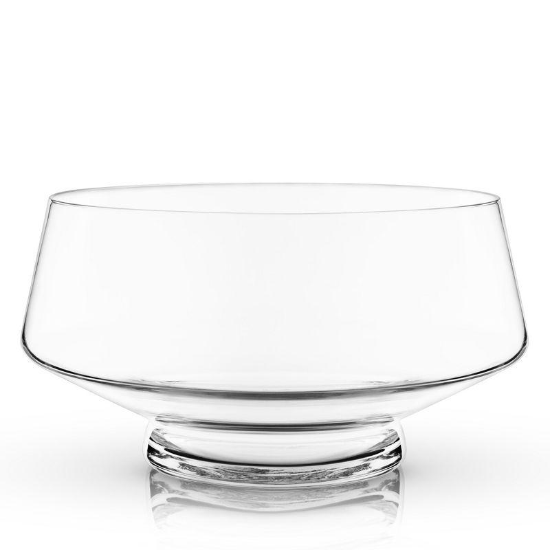 Viski Footed Glass Punch Bowl, Heavy Base Bowl With Angled Design Party Serveware for Cocktails, Functional Centerpiece, Clear, 2.5 Gallons