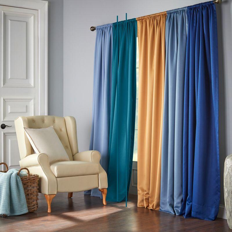 BrylaneHome BH Studio Room-Darkening Rod-Pocket Panel - 54" W 84" L, Teal