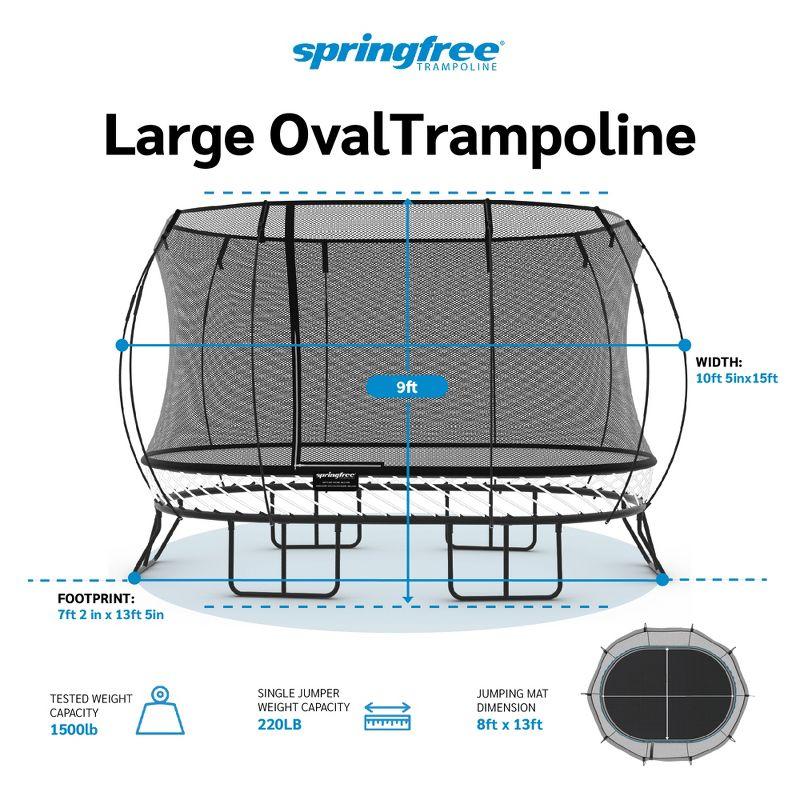 SpringfreeTrampoline Springfree Trampoline Kids Outdoor Large Oval 8 x 13' Trampoline with Enclosure