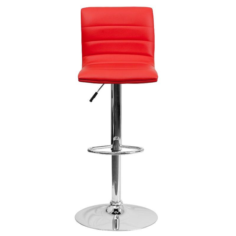 Flash Furniture Modern Vinyl Adjustable Height Barstool with Horizontal Stitch Back