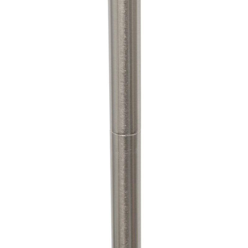 Simple Designs Drum Shade Floor Lamp Gray : Brushed Nickel Finish, Cotton Shade, ETL Listed, Modern Decor