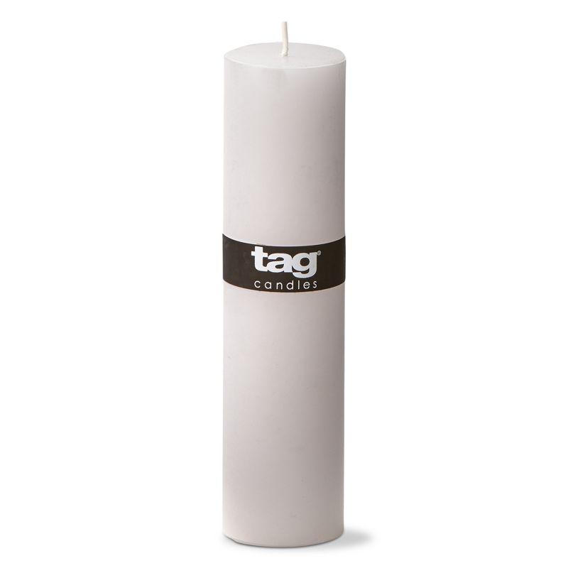 White 8" Dripless Scented Pillar Candle with Bow