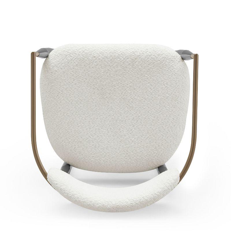 Christopher Knight Home Grov Upholstered Boucle Iron Dining Chair (Set of 2), Beige and Gold