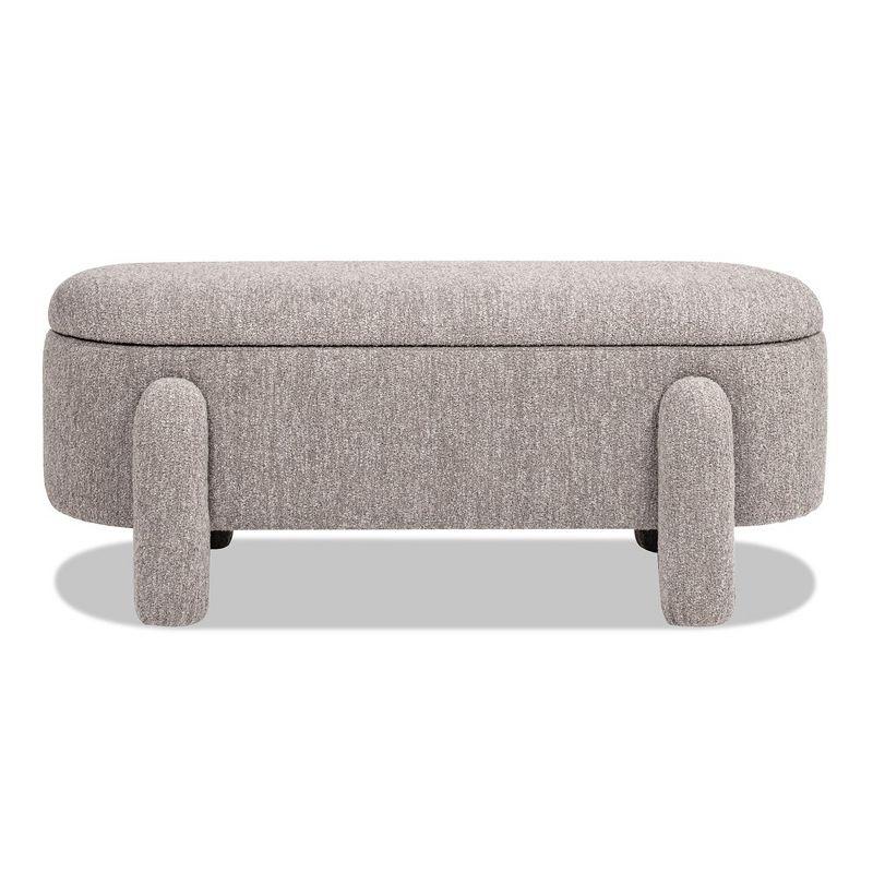 Ailisha 49" Oval Fully Upholstered Storage Bench, Moss Green