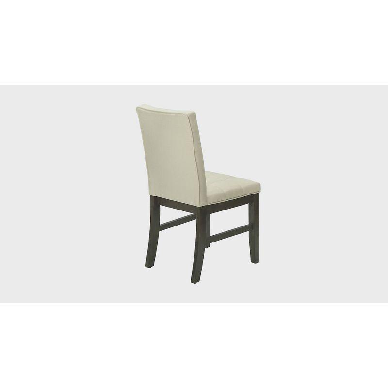 Monarch Specialties Dining Chair 37 inch Height Set Of 2 Upholstered Dining Room Kitchen Cream Fabric Grey Solid Wood Transitional