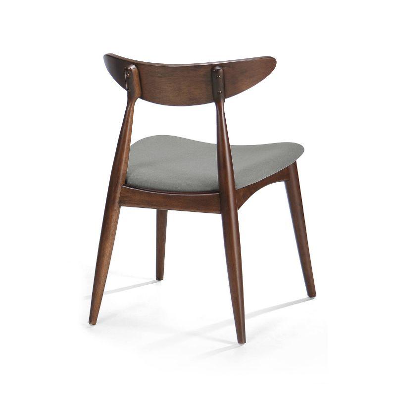 Set of 2 Barron Dining Chair Light Gray - Christopher Knight Home: Mid-Century, Upholstered, Rubberwood