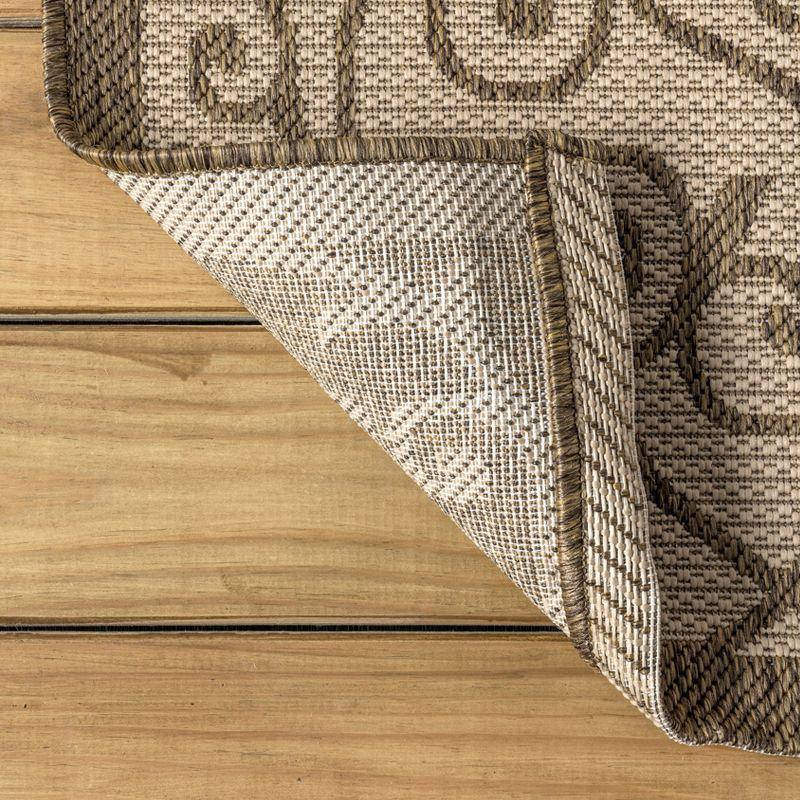 5'x8' Madrid Vintage Filigree Textured Weave Indoor/Outdoor Area Rug, Beige/Brown - JONATHAN Y