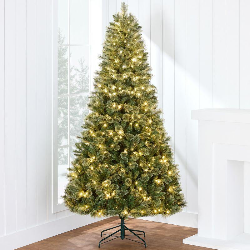 6ft Pre-Lit Cashmere Pine Christmas Tree with Multicolor LED Lights