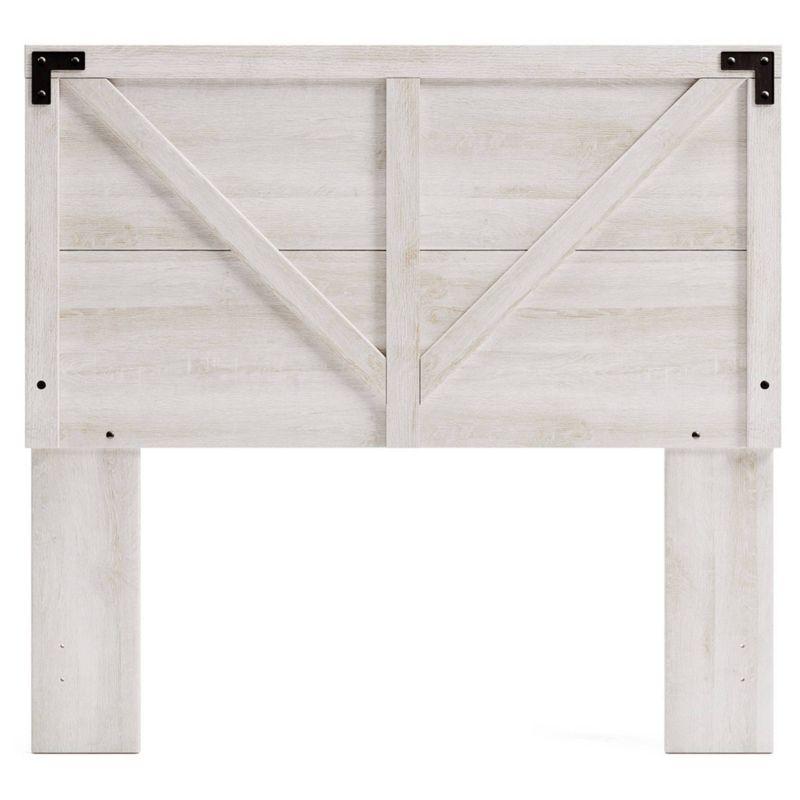 Full Shawburn Panel Headboard White/Dark Gray: Crossbuck Detail, Wood Frame - Signature Design by Ashley