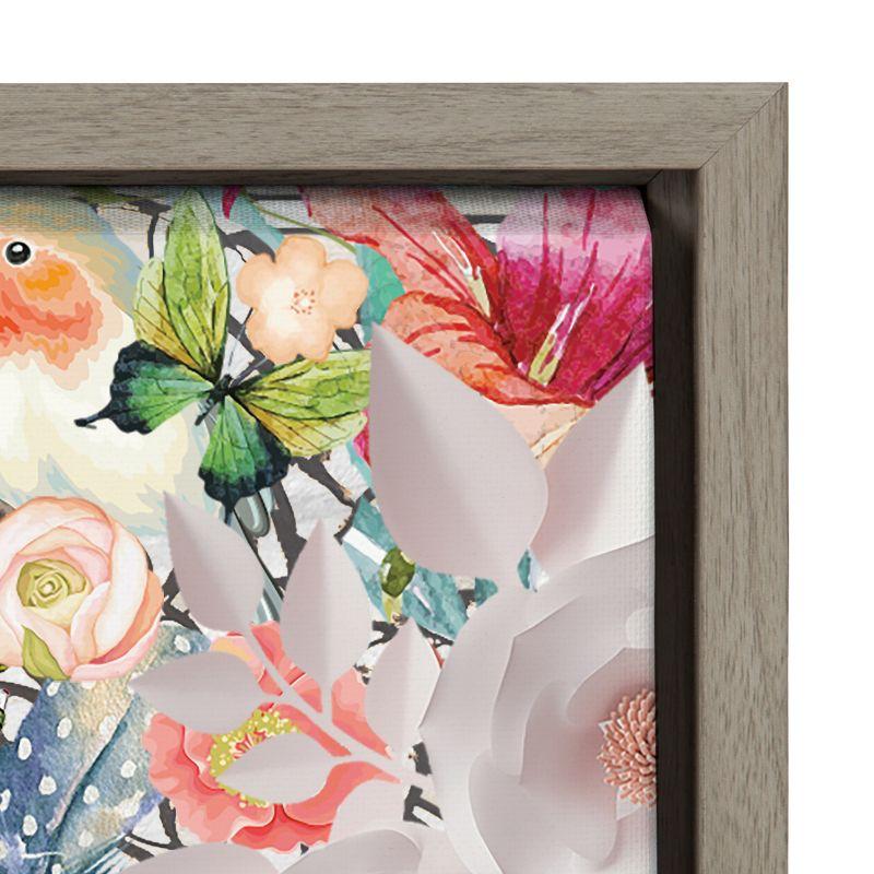 Kate and Laurel Sylvie Natural Woman Framed Canvas by Nikki Chu, 18x24, Gray