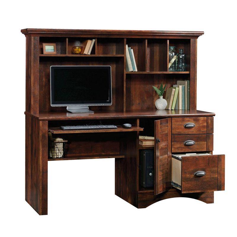 Curado Cherry Wood Computer Desk with Hutch and Storage