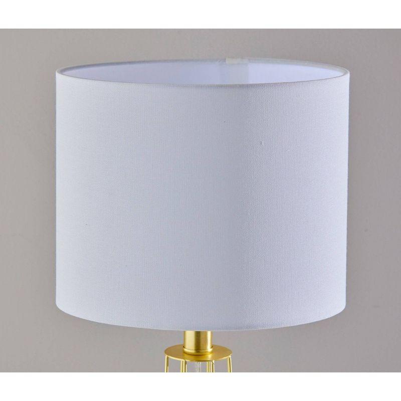 Adesso Stella 2 Piece Bonus Pack Brass: Metal Cage Bases, White Drum Shades, No Assembly Required