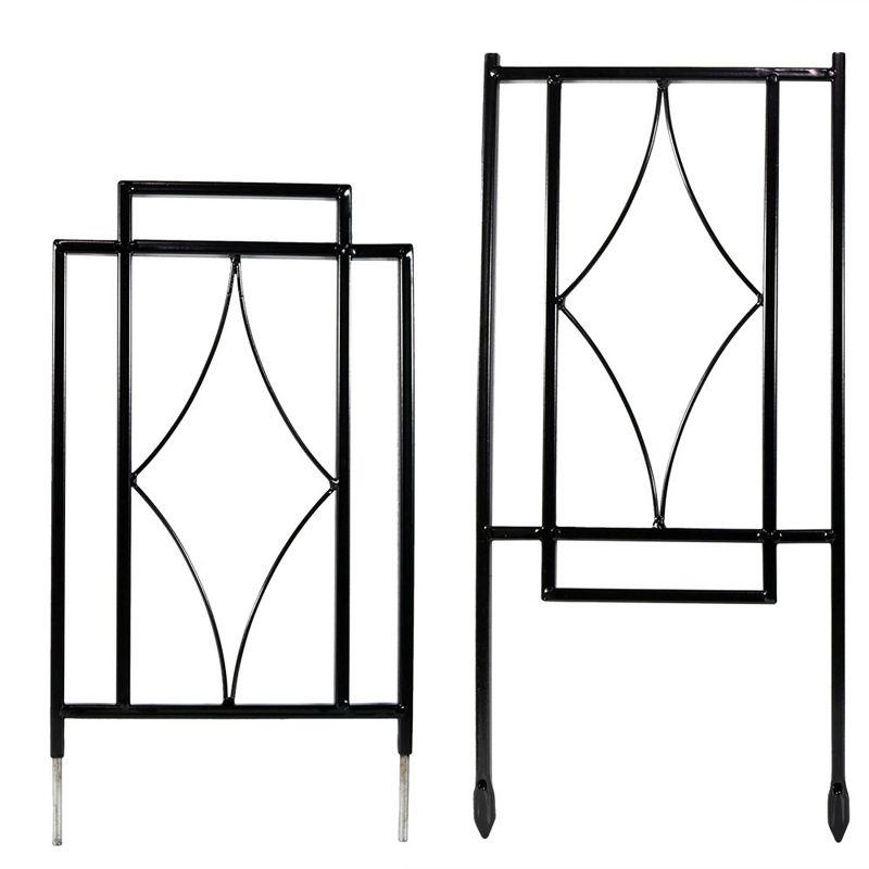 SunnyDaze Decor Contemporary 8" x 30" Black Steel Garden Trellis for Climbing Plants
