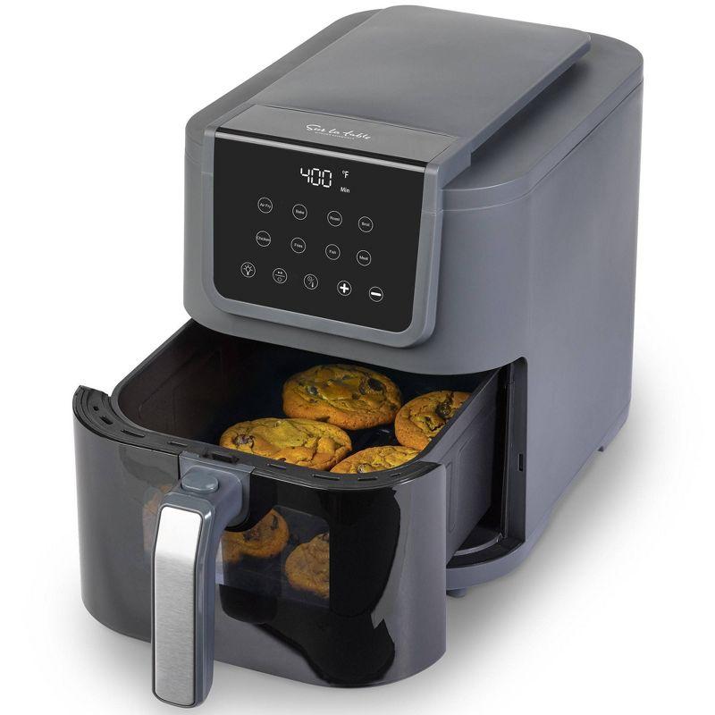 Sur La Table Kitchen Essentials 5qt Air Fryer - Cool Gray: 1700W, Digital Control, Nonstick, Dishwasher-Safe, Recipes Included