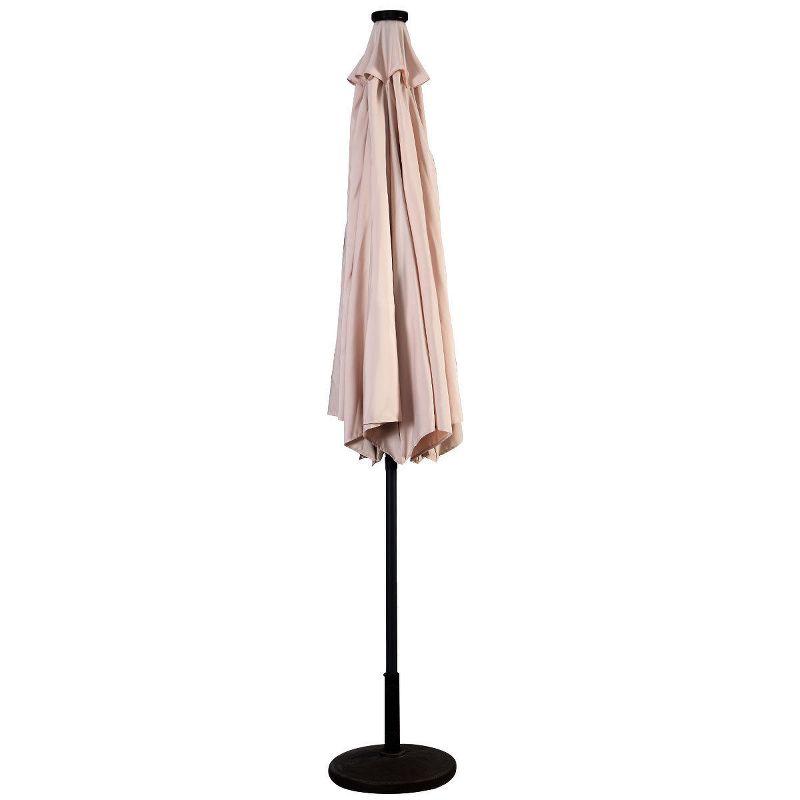 Costway 10ft Patio Solar Umbrella LED Patio Market Steel Tilt w/ Crank Outdoor Beige