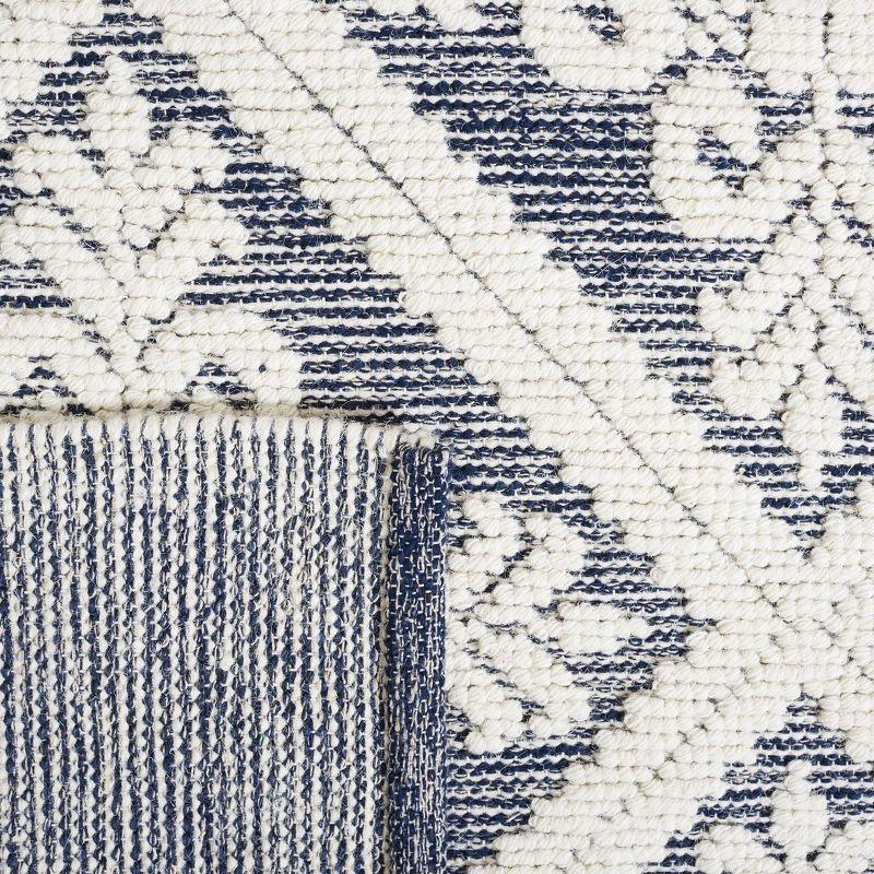 Vermont VRM306 Hand Woven Indoor Area Rug - Ivory/Navy - 6'x6' - Safavieh