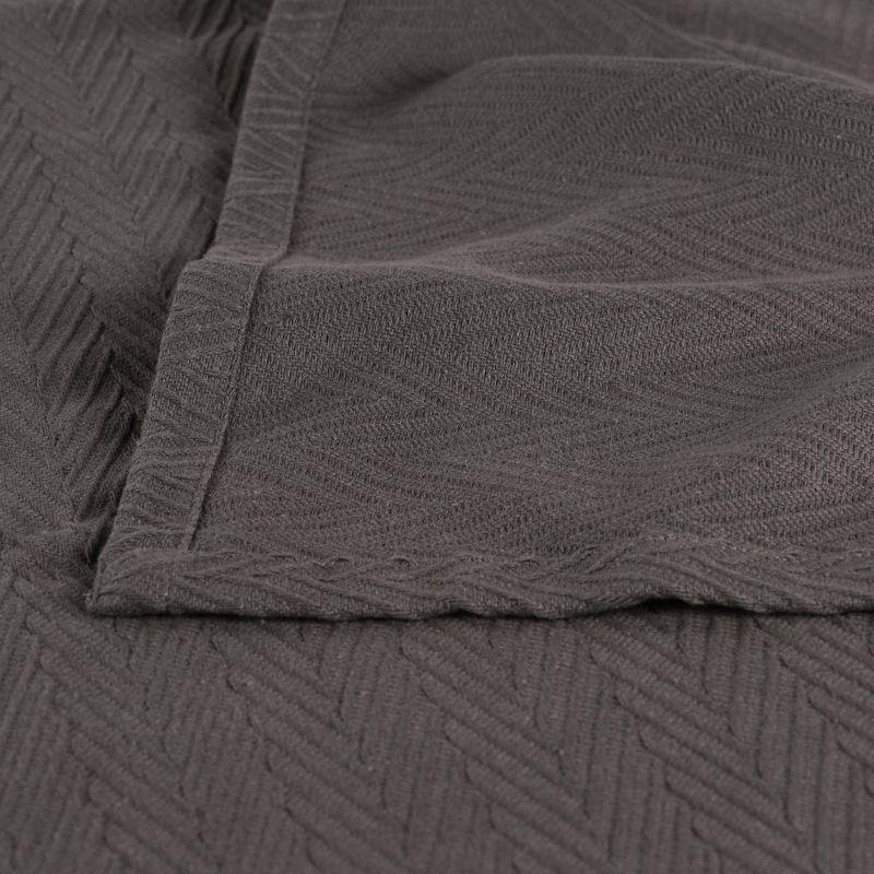 Charcoal Chevron Full/Queen Cotton Thermal Blanket