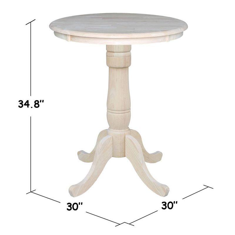 33" Round Extendable Wood Counter Height Table