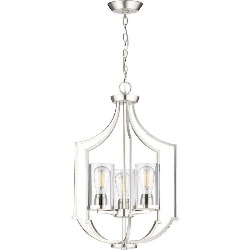 Lassiter 3-Light Brushed Nickel Pendant with Clear Glass Shades