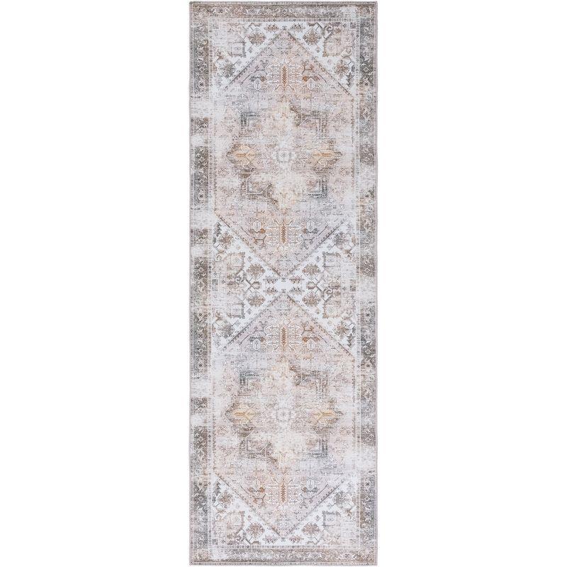 Gray 30" x 12" Synthetic Washable Non-slip Area Rug