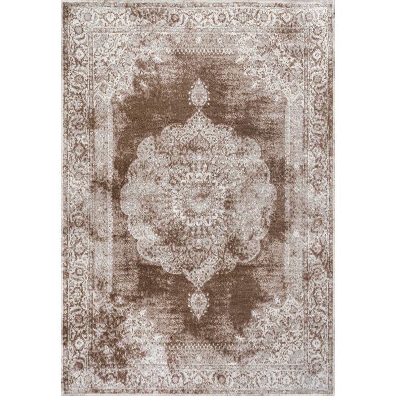 JONATHAN Y Rosalia Cottage Medallion Cream/Brown 5 ft. x 8 ft. Area Rug