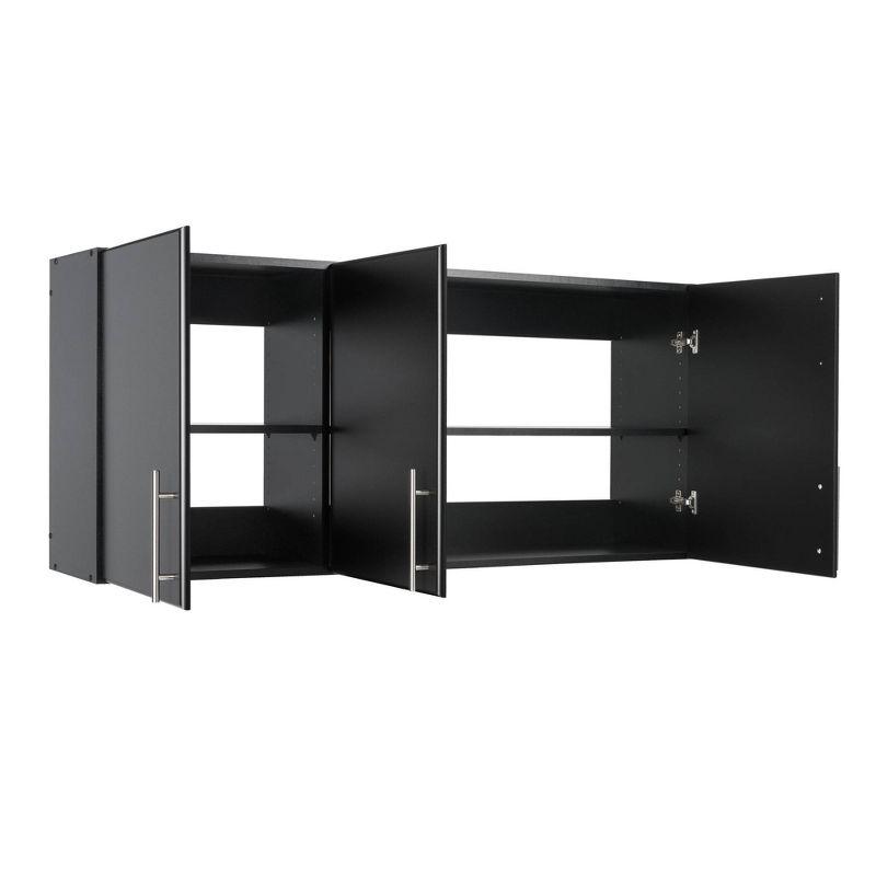 54" Elite Wall Cabinet Black - Prepac: Modern Laminated Storage, HangUps Collection, 2 Adjustable Shelves