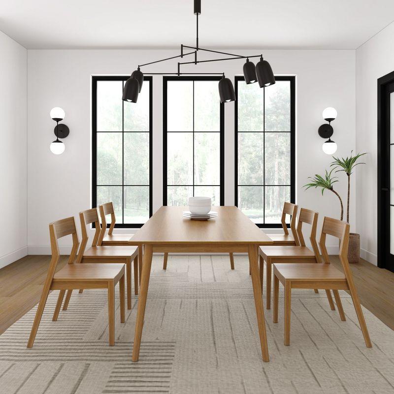 Plank+Beam 72" Mid Century Modern Dining Table, Solid Wood Kitchen & Dining Room Table for 6, Pecan