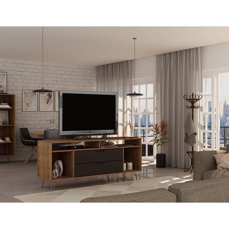 Rockefeller TV Stand for TVs up to 60'': Media Console with Storage - Manhattan Comfort