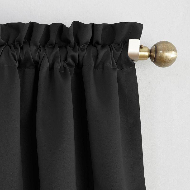 Black 95" Polyester Blackout Rod Pocket Curtain Panel