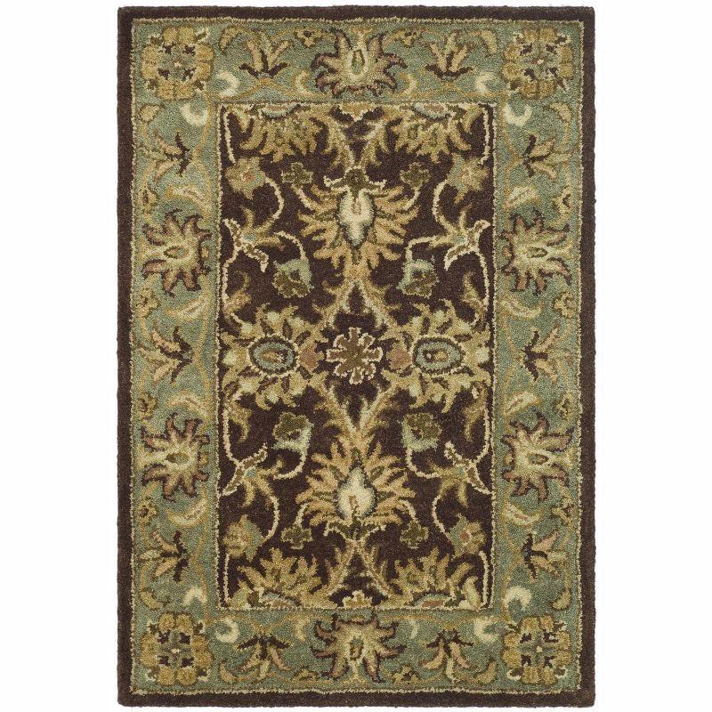 Antiquity AT249 Hand Tufted Accent Rug - Chocolate/Blue - 2'x3' - Safavieh.