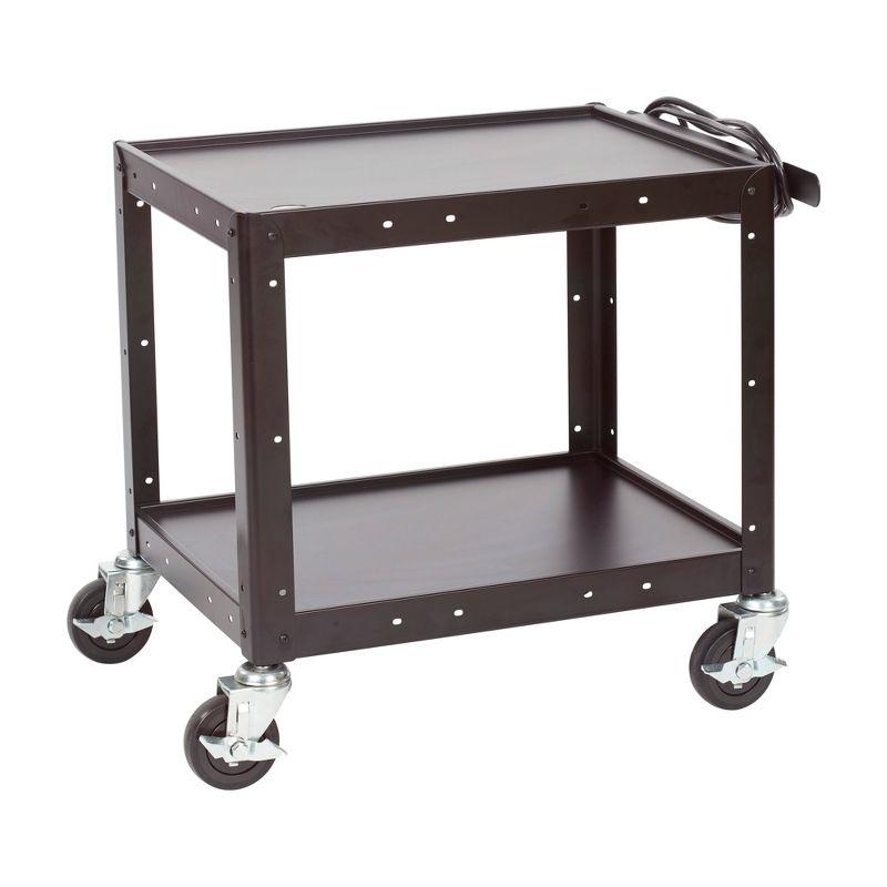 ECR4Kids AV Media Cart, Rolling Storage, Black