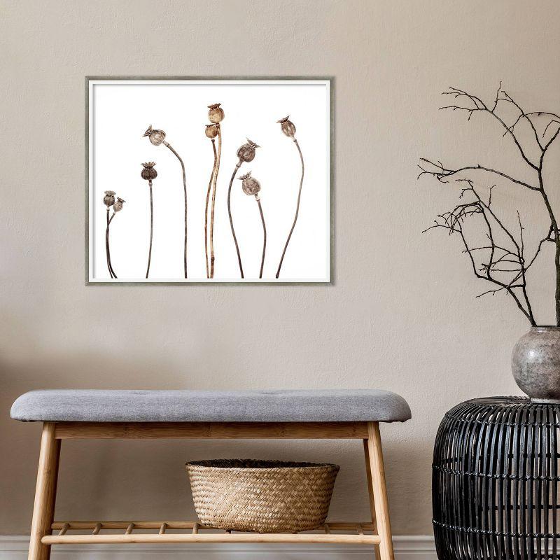 25" x 21" Poppies by Lotte Gronkjar Wood Framed Wall Art Print - Amanti Art: Giclee Botanical Decor for Home