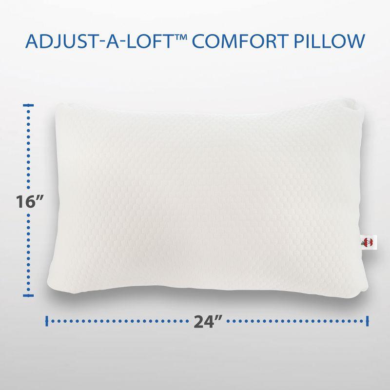 Core Products Adjust-A-Loft Fiber Adjustable Comfort Pillow with Cooling Memory Foam Insert, Standard Size