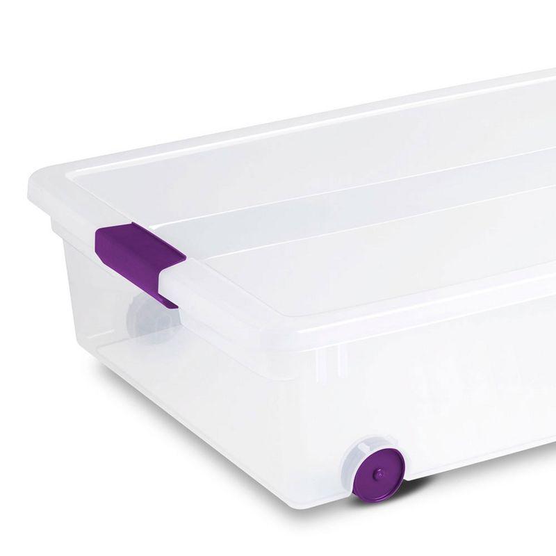 Clear Plastic 60 Quart Wheeled Underbed Storage Box