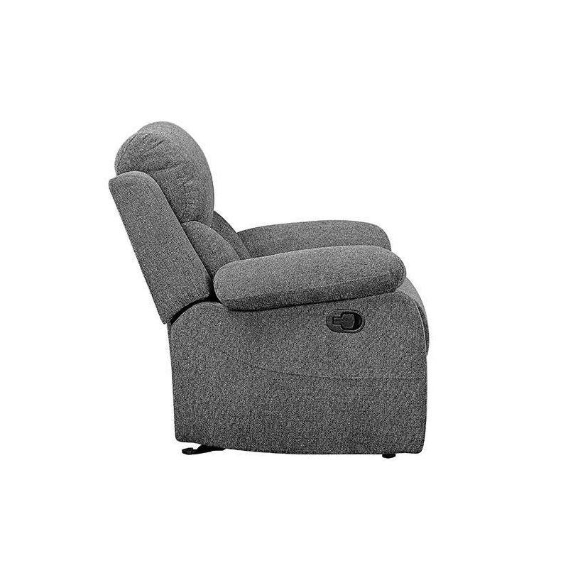 82" Kalen Sofa Gray Chenille - Acme Furniture: Upholstered Recliner, Includes 2 Accent Pillows