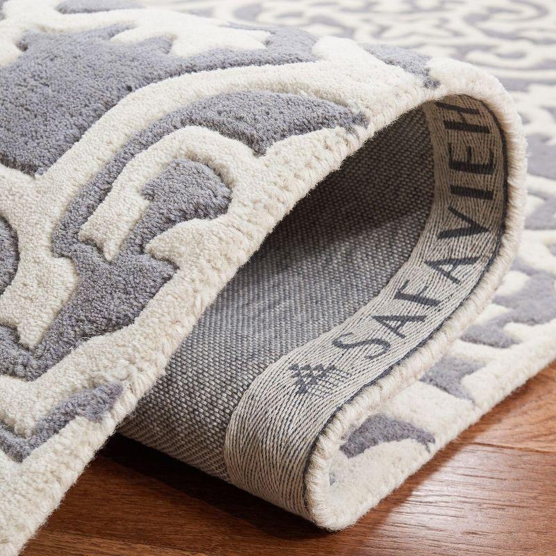 Chatham CHT729 Hand Tufted Area Rug Dark Grey / Ivory 5' X 5'  - Safavieh.