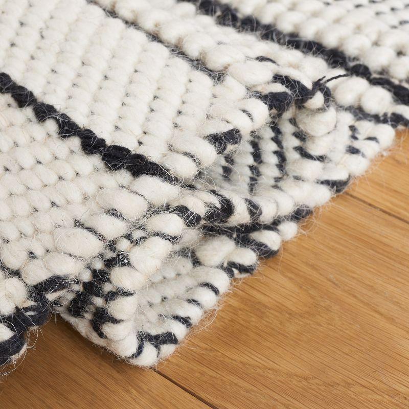 Natura NAT281 Flat Weave Indoor Area Rug - Black/Ivory - 4'x6' - Safavieh