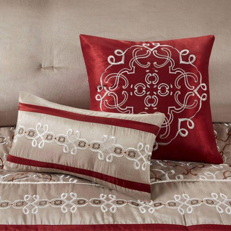 Jelena Red Microfiber Queen 24-Piece Bedspread Set