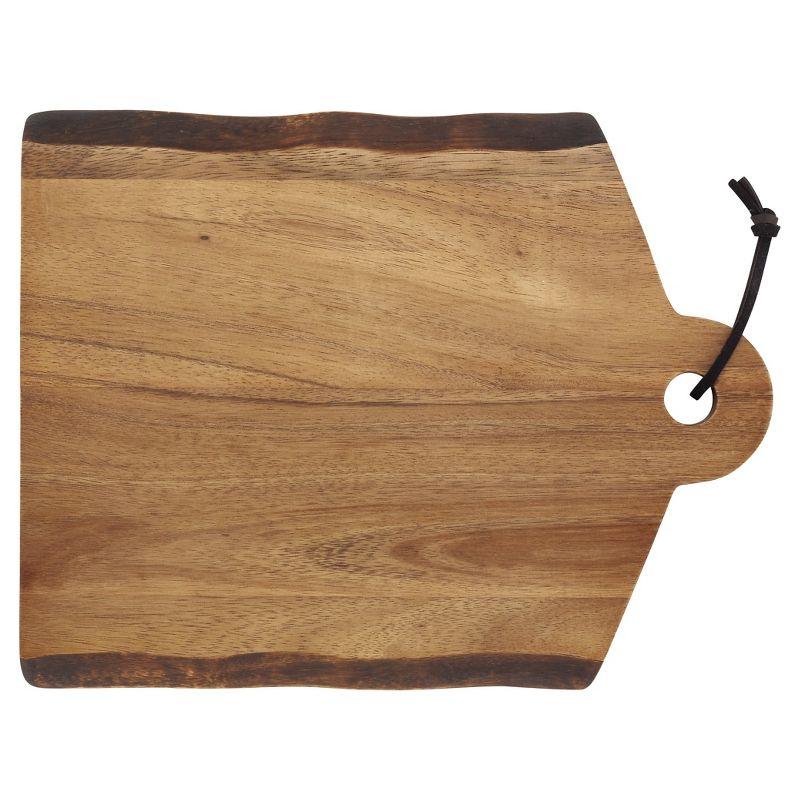 Acacia Wood Rustic Rectangular Cutting Board with Handle