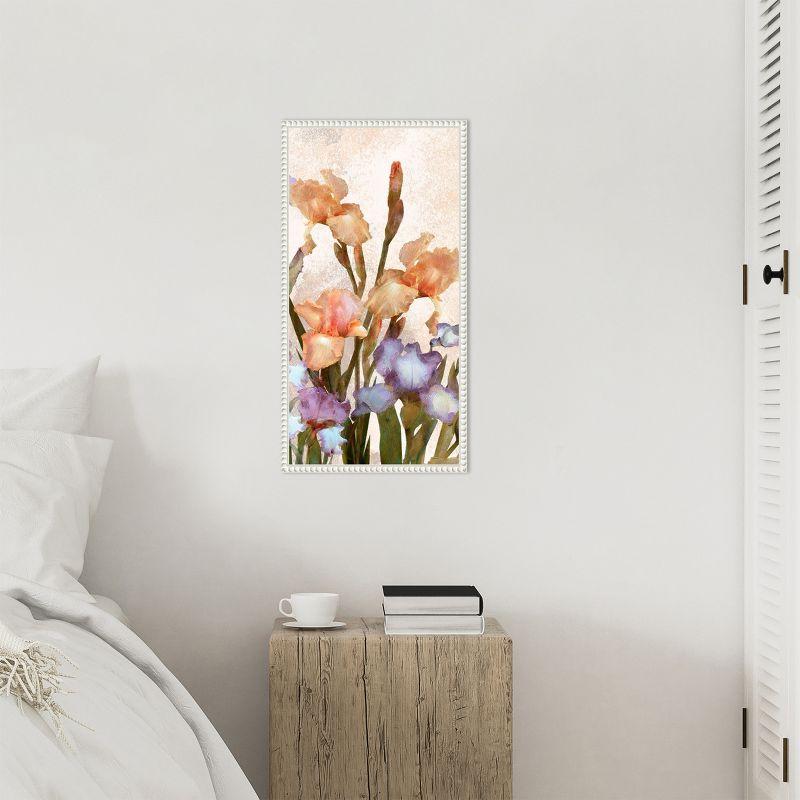 Amanti Art Irises Panel IV by Alonzo Saunders Canvas Wall Art Print Framed 14 x 27