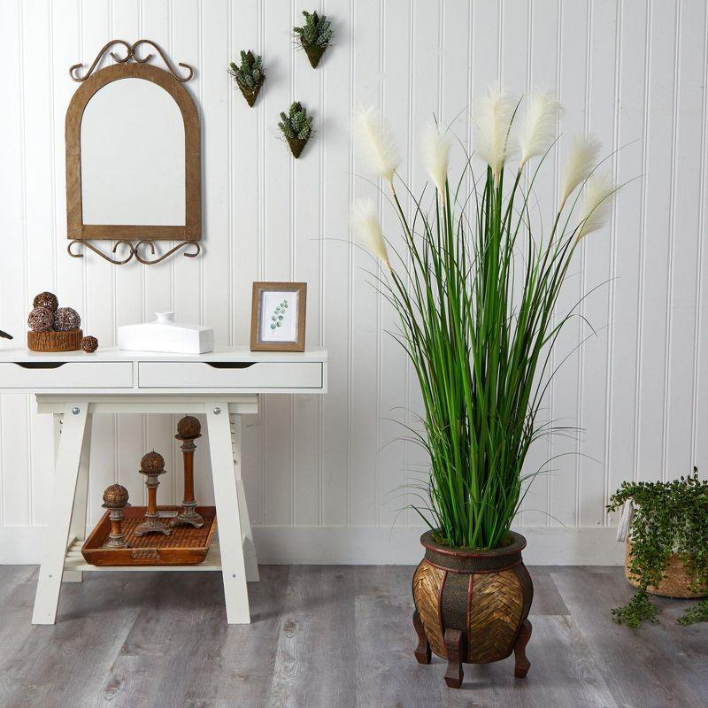 Primrue 63'' Faux Grass in Wood Planter