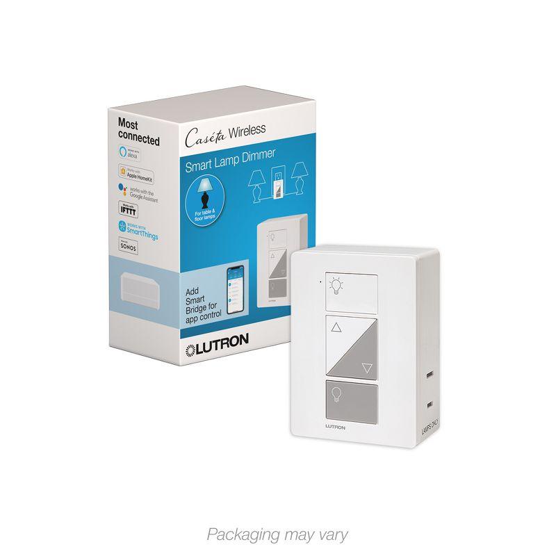 Lutron White Wireless Smart Lamp Dimmer with Voice Control