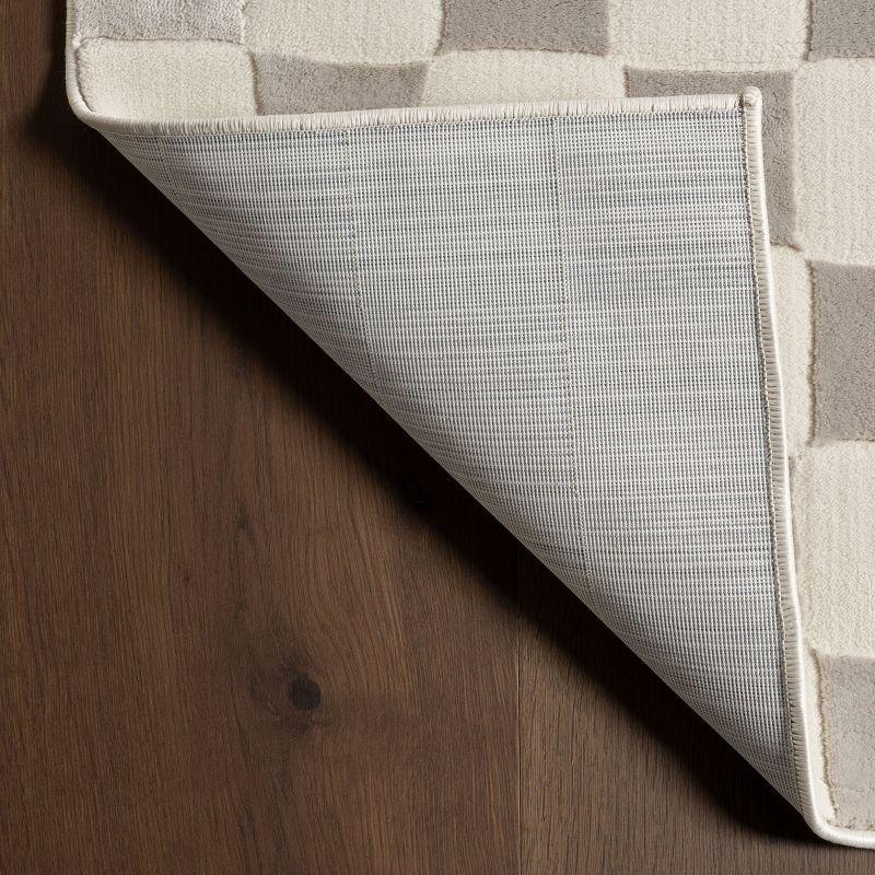 Nuloom Alaiya Checkered Pet Friendly Textured Machine Washable Area Rug, 5' x 8', Cream