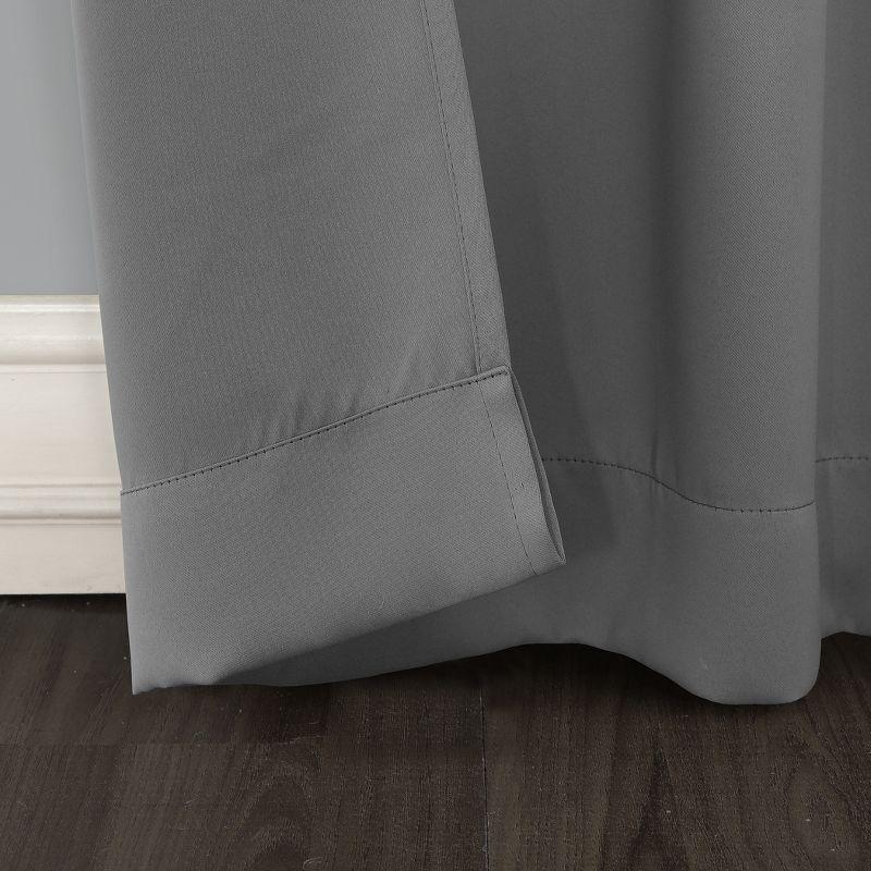 40"x95" Sun Zero Blackout Kenneth Energy Saving Tab Top Curtain Panel Gray: Thermal Insulated, Noise Reduction, Machine Washable