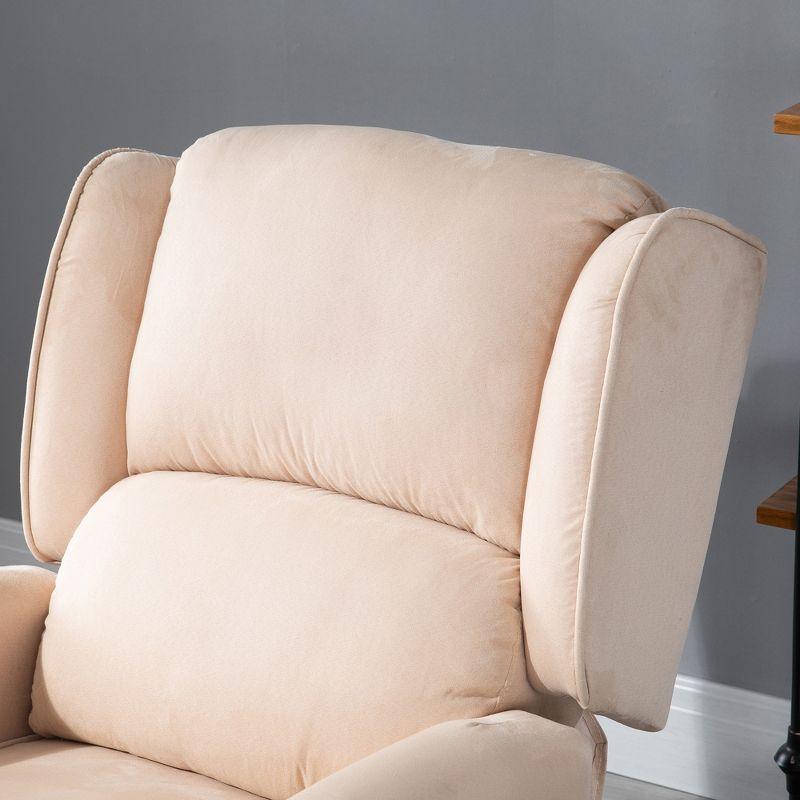HOMCOM Push Back Heated Vibration Massage Recliner Chair Wingback Accent Sofa with Remote - Cream White