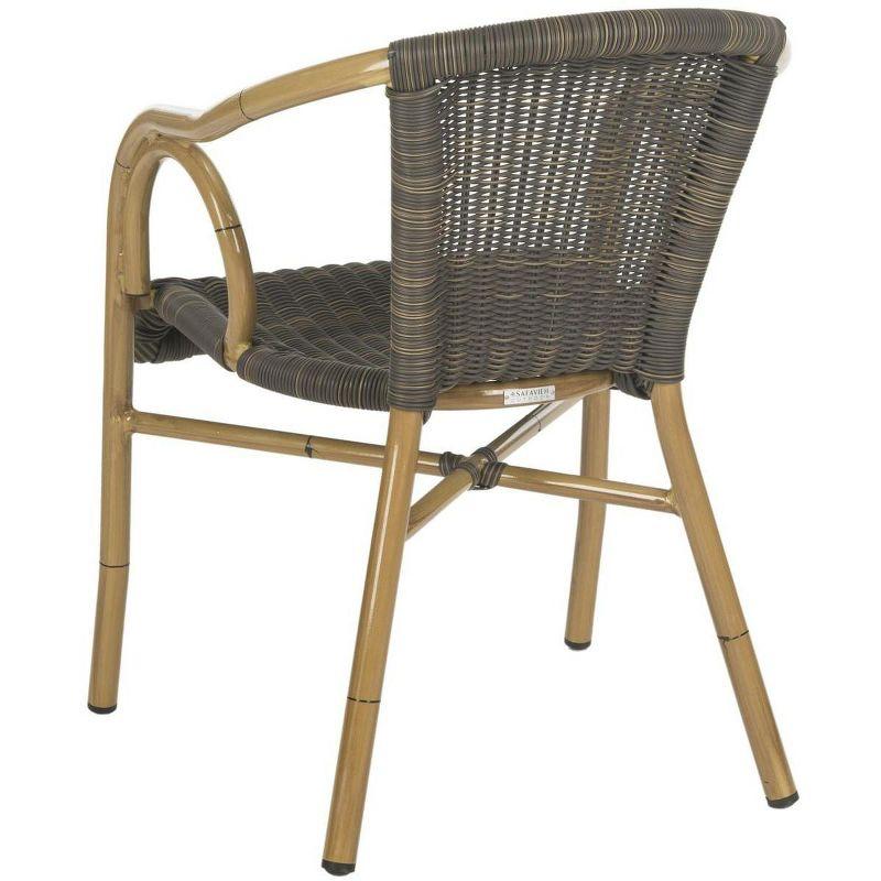 Dagny Brown Wicker and Aluminum Arm Chair Set