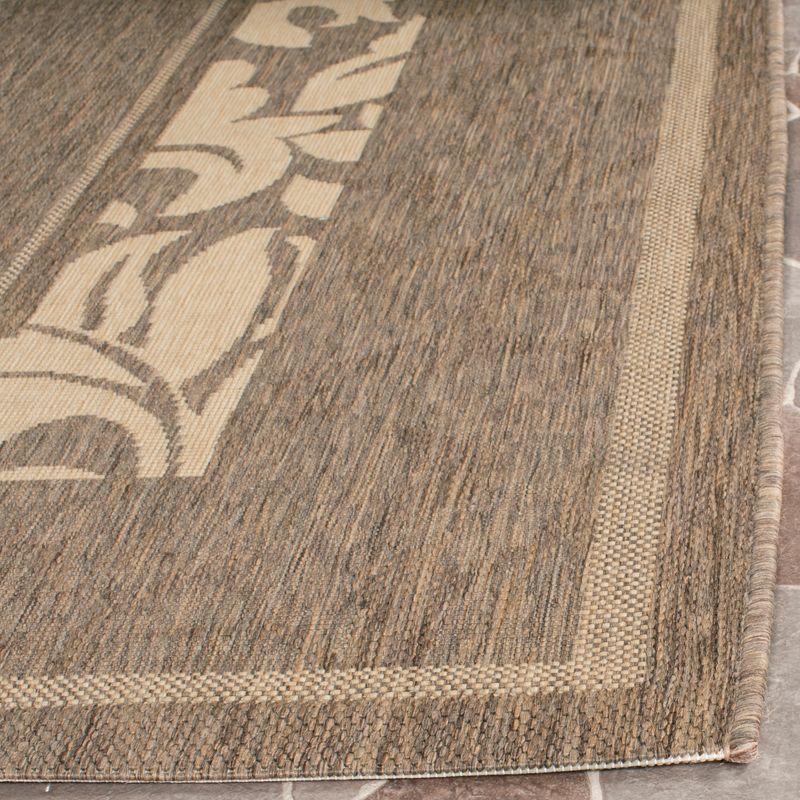 Courtyard CY1704 Power Loomed Indoor and Outdoor Area Rug - Brown/Natural - 6'7"x6'7" - Safavieh