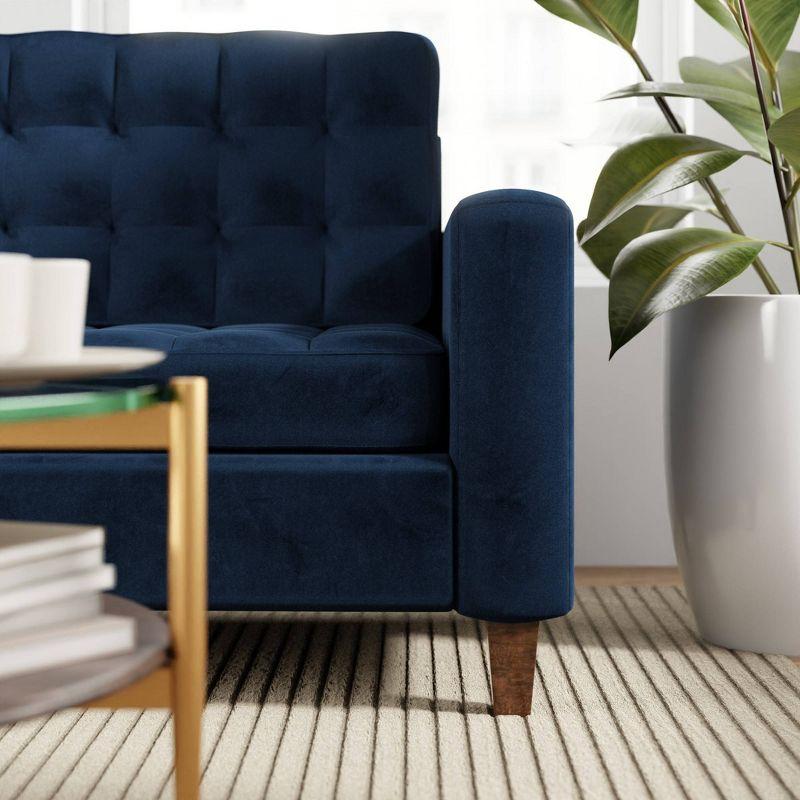 76” Brynn Upholstered Square Arm Sofa with Buttonless Tufting - Brookside Home